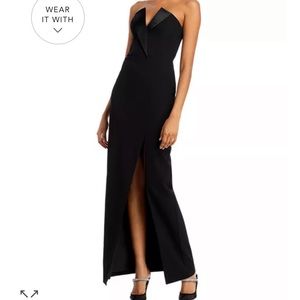 Aidan by Aidan Maddox strapless tuxedo gown